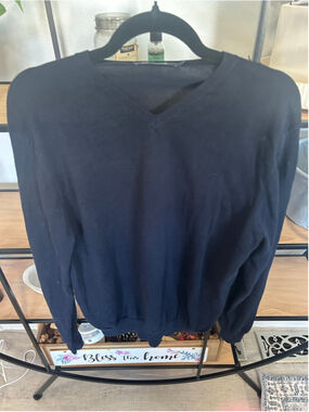 Men's J.Crew Navy V-Neck Sweater L